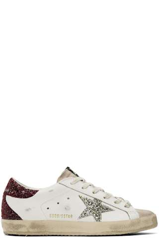 White & Silver Super-Star Sneakers