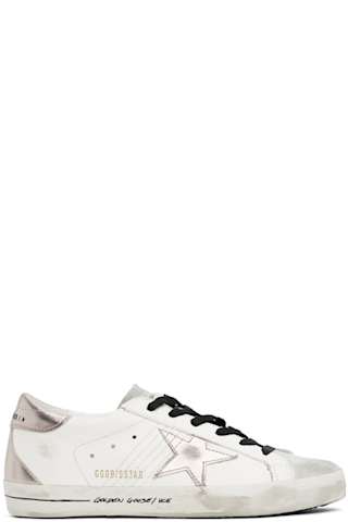White & Silver Super-Star Sneakers