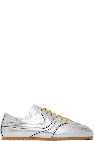 Beige Snake Print Sneakers