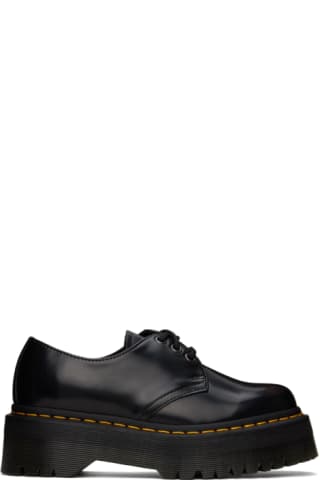 Black 8053 Leather Platform Derbys