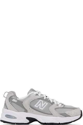 White & Silver 740 Sneakers