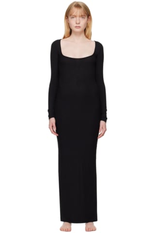 Gray Soft Lounge Long Sleeve Maxi Dress