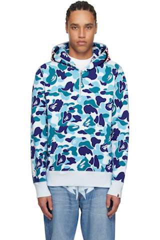 Green ABC Camo Shark Half Zip Hoodie