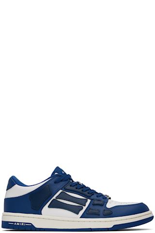 White & Blue Vintage Denim Skel Top Low Sneakers