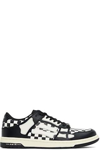 Black & White Leopard Skel-Top Low Sneakers