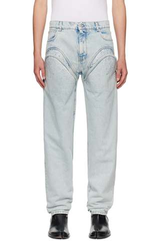 SSENSE Exclusive Blue Cowboy Cuff Jeans