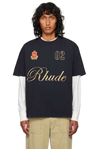 Black 'Rhude' Script Crest T-shirt