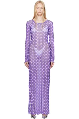 Navy Moon Printed Maxi Dress