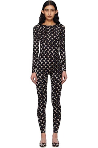 SSENSE Exclusive Black Recycled Moon Jersey Short Catsuit