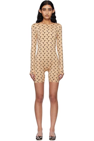 SSENSE Exclusive Black Recycled Moon Jersey Short Catsuit