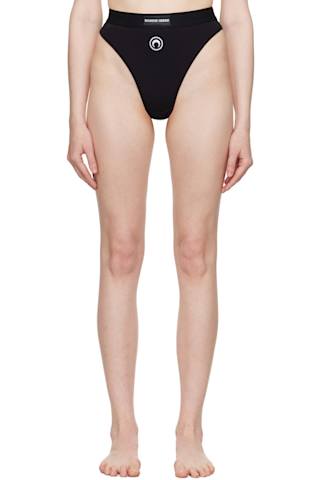 Black Moon Logo Stretched Jersey Sport Bra