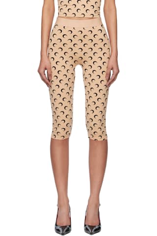 Brown Moon Printed Mesh Tights