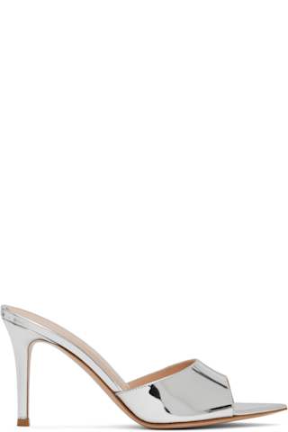 Silver Amour Mules