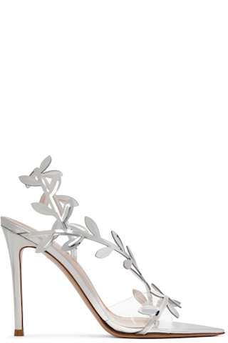 Silver Amour Mules