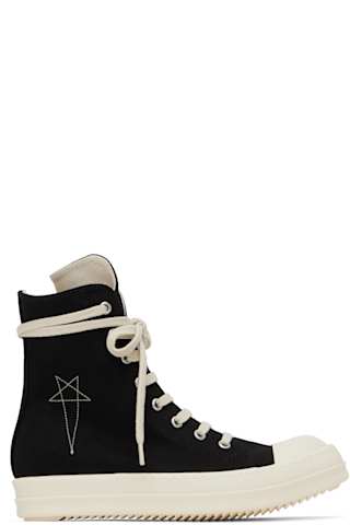Black & Off-White Hollywood Jumbo Lace Puffer Sneaks Sneakers