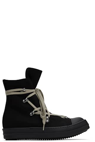 Black & Off-White Hollywood Jumbo Lace Puffer Sneaks Sneakers
