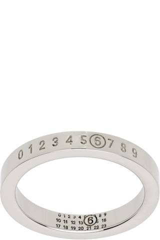 Silver Numeric Minimal Signature Ring