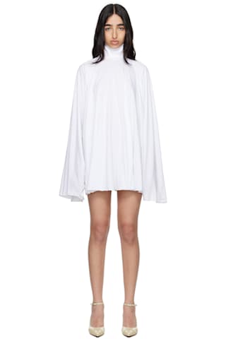 White Slouchy Rib Gauge 14 Minidress