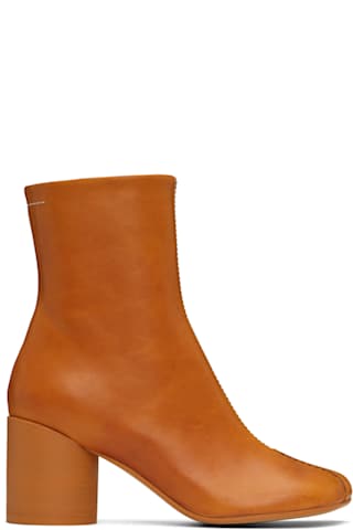 Off-White Stitch-Out Leather Ankle Boots