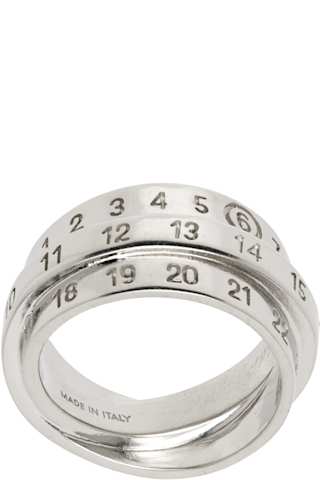 Silver Numeric Minimal Signature Ring
