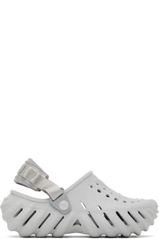 Silver Classic Metallic Geometric Clogs