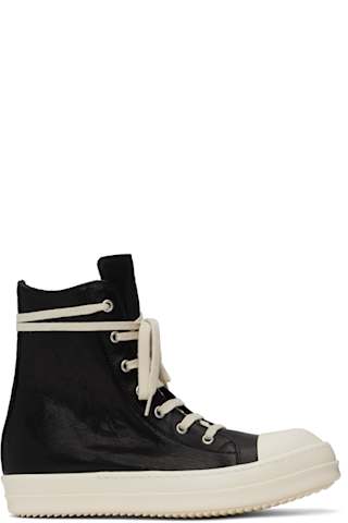 Black Hollywood Calf Leather Sneakers