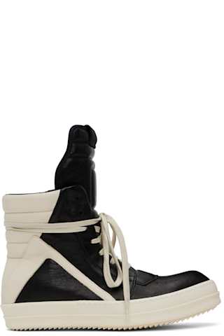 Black & Off-White Hollywood Geobasket Sneakers