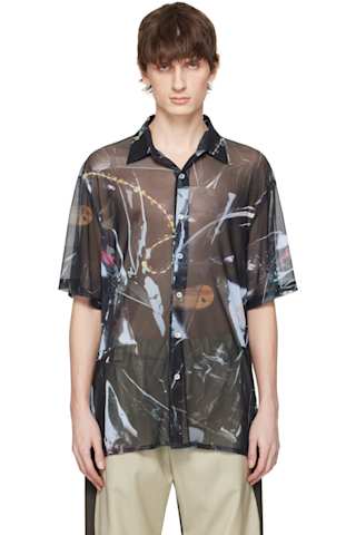 Beige & Brown Golden Hour Silk Shirt