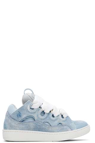 White Leather Curb Glitter Effect Sneakers