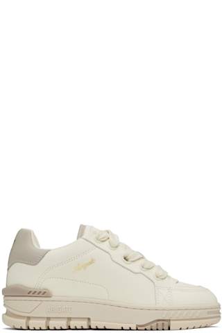 White & Gray Area Patchwork Sneakers
