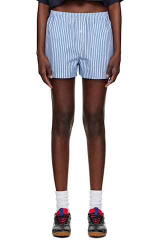 Blue Scalloped Boxer Shorts