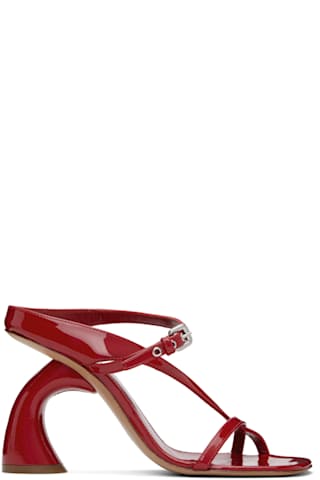 Black Leather Heeled Sandals