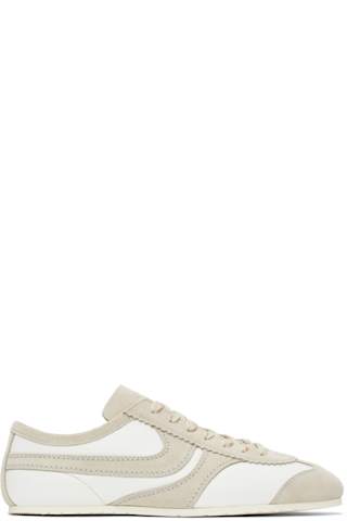 Beige Snake Print Sneakers