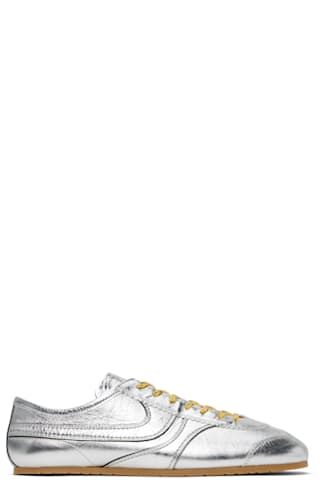 Beige Snake Print Sneakers