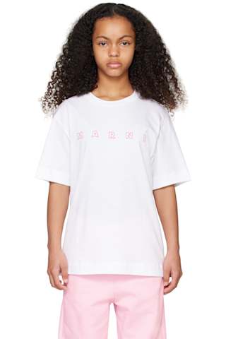 Kids White Cropped T-shirt