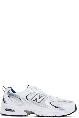 White & Silver 740 Sneakers