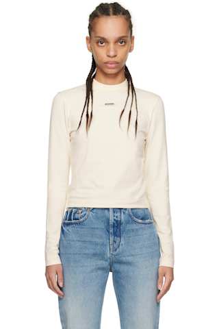 White 'The Gros Grain long-sleeve' T-shirt