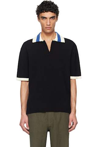 Black Pointelle Knit Sweater