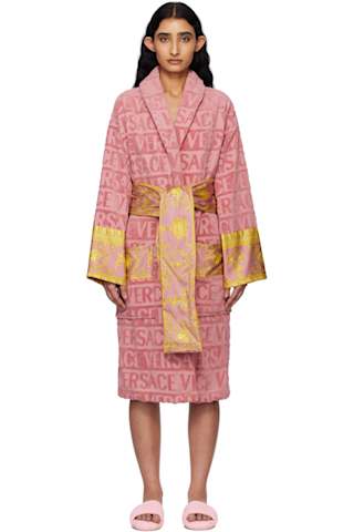 Pink 'I Heart Baroque' Bathrobe