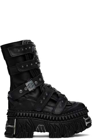 Black New Rock Edition Leather Boots