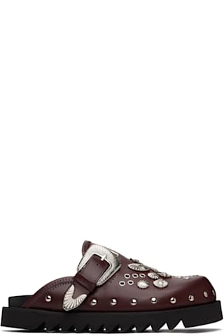 SSENSE Exclusive Black & Navy Eyelet Metal Sabot Loafers