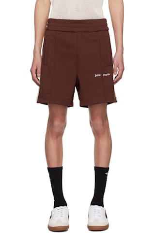 Black Embroidered Logo Track Shorts