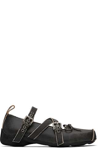 Khaki Ballet Flat Cut-Out Boots