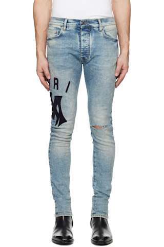 Black Starburst Applique Skinny Jeans