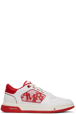 White & Blue Classic Low Sneakers