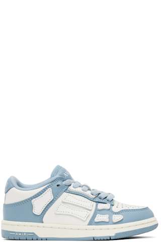Kids Blue & White Skel-Top Low Sneakers