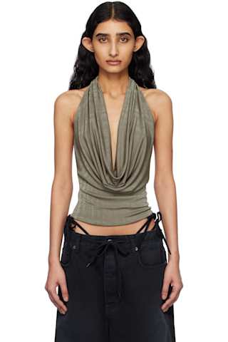 Beige Monogram Coquette Corset Top