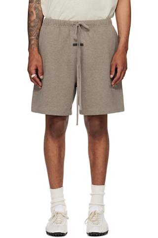 Beige Soccer Fleece Shorts