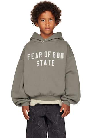 Kids Black 90s Fit Fleece Hoodie