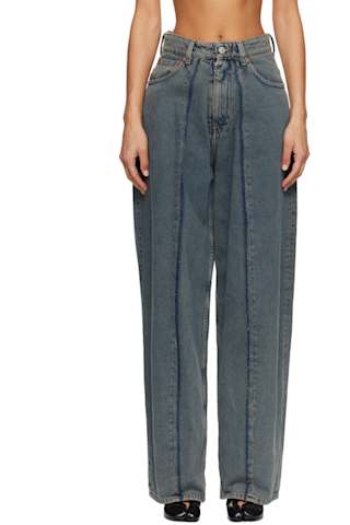 Blue Wide-Leg Jeans